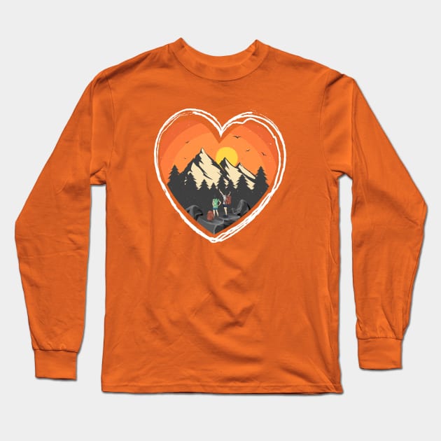 Hiking Is My Valentine Long Sleeve T-Shirt by Wintrly